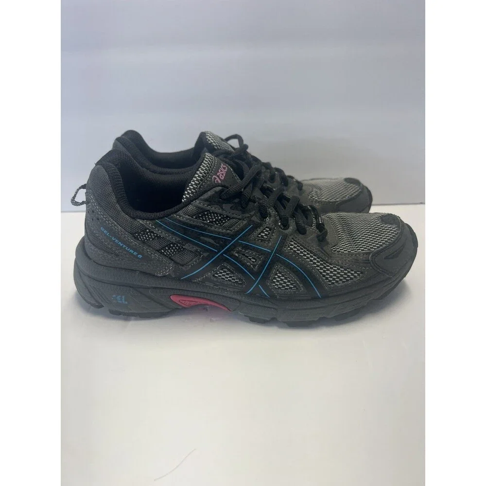 Asics Gel Venture 6 Womens 7.5 Gray Blue Running Hiking Trail Shoes T7G6Q